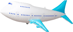 3D藍白飛機(94CM)(D0002)